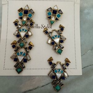Stella & Dot Stone Tile Chandelier Earrings